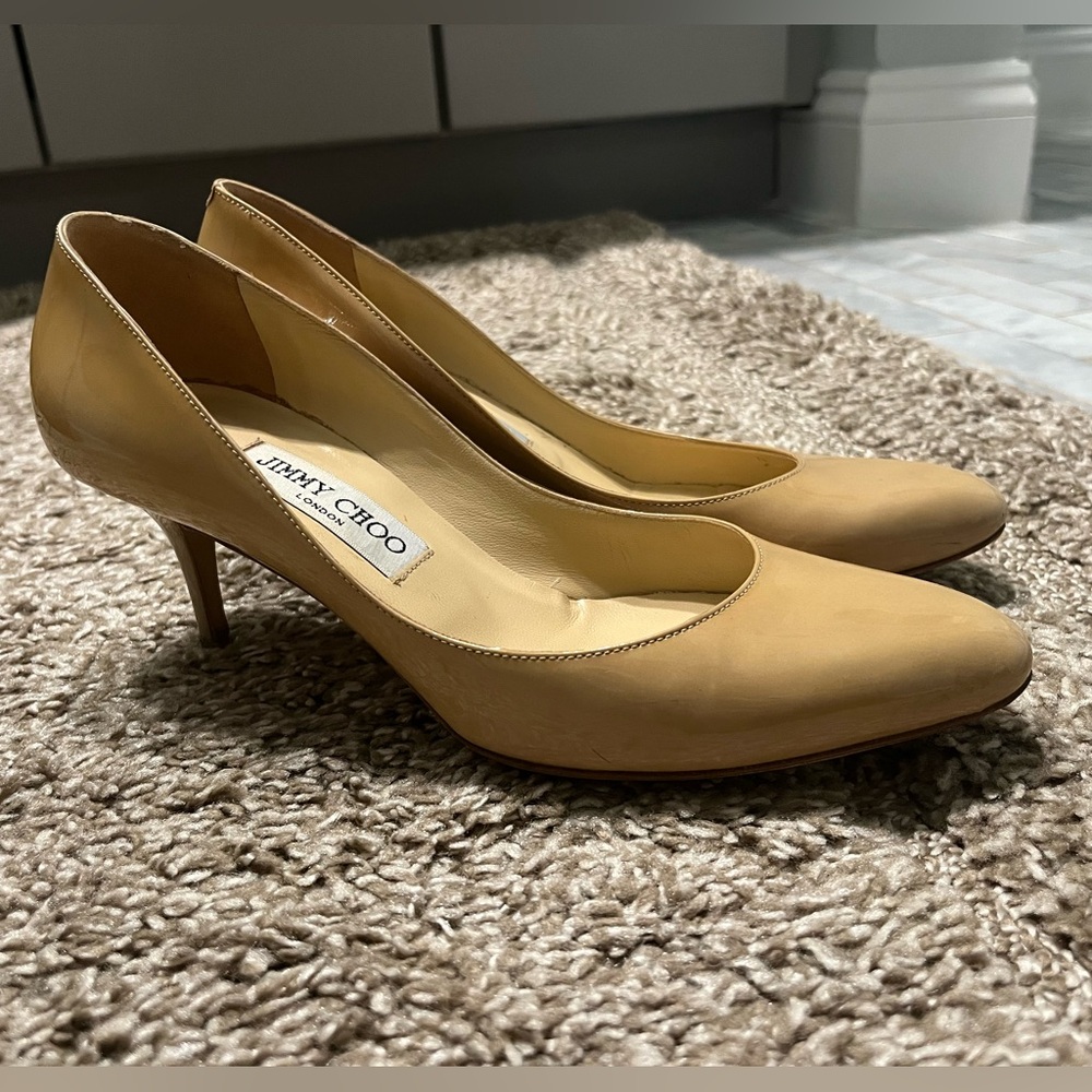 Jimmy Choo Nude Patent Pumps